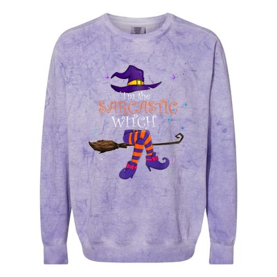 The Sarcastic Witch Funny Gift Halloween Matching Group Costume Gift Colorblast Crewneck Sweatshirt