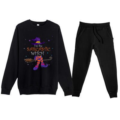 The Sarcastic Witch Funny Gift Halloween Matching Group Costume Gift Premium Crewneck Sweatsuit Set