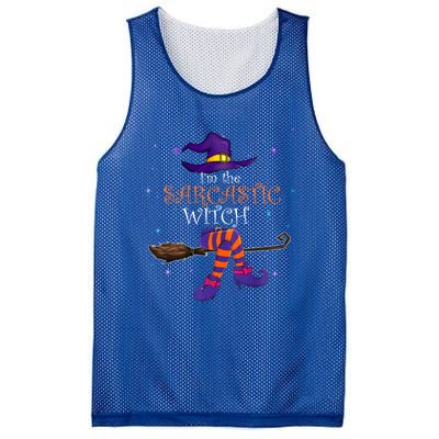 The Sarcastic Witch Funny Gift Halloween Matching Group Costume Gift Mesh Reversible Basketball Jersey Tank