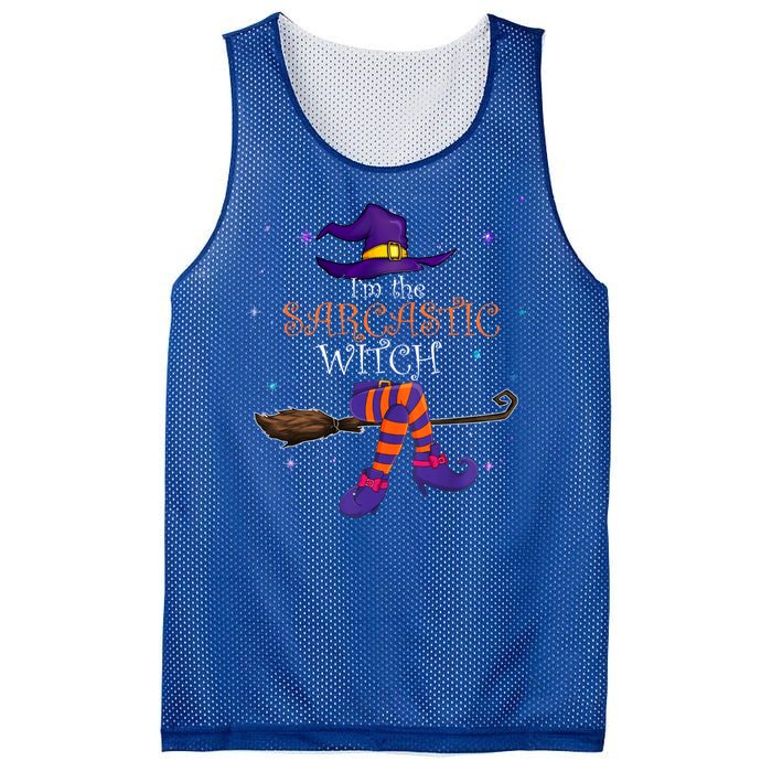 The Sarcastic Witch Funny Gift Halloween Matching Group Costume Gift Mesh Reversible Basketball Jersey Tank