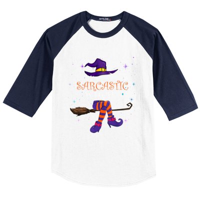 The Sarcastic Witch Funny Gift Halloween Matching Group Costume Gift Baseball Sleeve Shirt