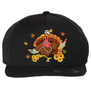 Thanksgiving Scrub Wo Turkey Nurse Holiday Nursing Wool Snapback Cap