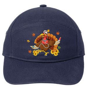 Thanksgiving Scrub Wo Turkey Nurse Holiday Nursing 7-Panel Snapback Hat