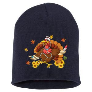 Thanksgiving Scrub Wo Turkey Nurse Holiday Nursing Short Acrylic Beanie