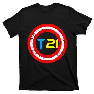 T21 Superhero World Down Syndrome Awareness Day T-Shirt