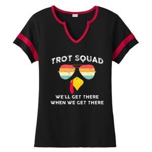 Trot Squad We'll Get There When We Get There Ladies Halftime Notch Neck Tee