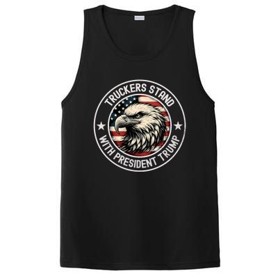 Truckers Stand With Trump Funny Gift PosiCharge Competitor Tank