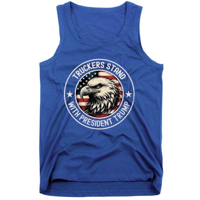 Truckers Stand With Trump Funny Gift Tank Top