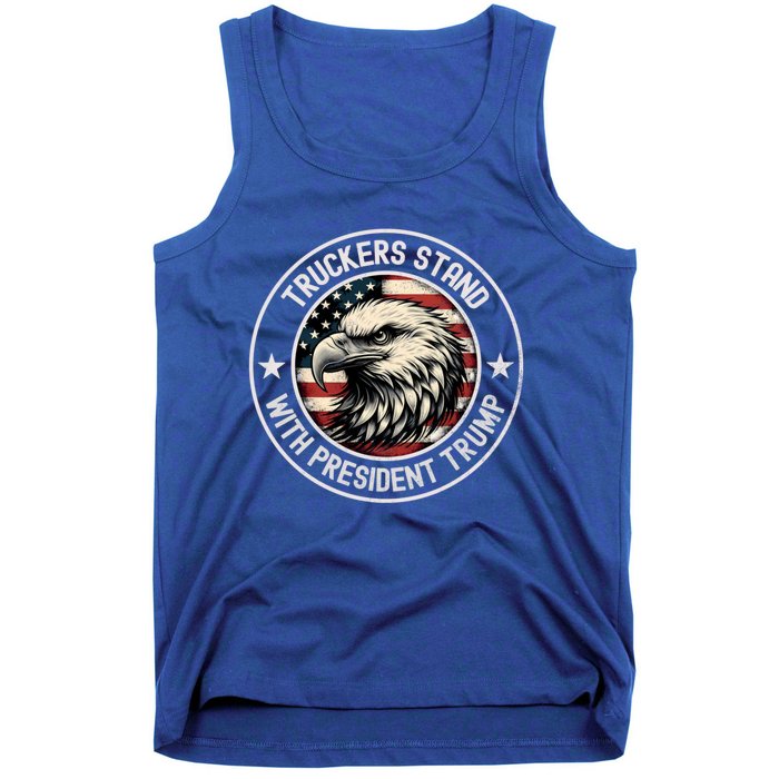 Truckers Stand With Trump Funny Gift Tank Top