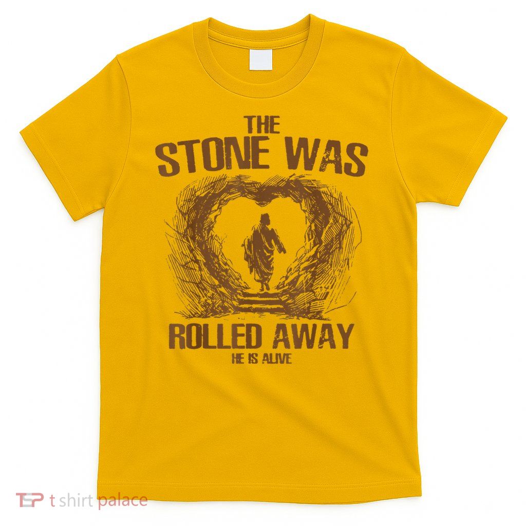 The Stone Was Rolled Away He Is Alive Retro Christian Easter T-Shirt