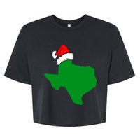 Texas State Wearing A Christmas Stocking Texas Christmas Bella+Canvas Jersey Crop Tee