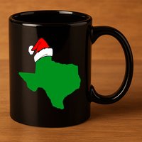 Texas State Wearing A Christmas Stocking Texas Christmas 11oz C Handle Ceramic Mug