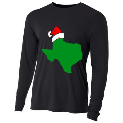 Texas State Wearing A Christmas Stocking Texas Christmas Cooling Performance Long Sleeve Crew