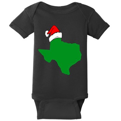 Texas State Wearing A Christmas Stocking Texas Christmas Baby Bodysuit