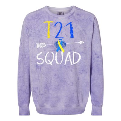 T21 Squad World Down Syndrome Day Colorblast Crewneck Sweatshirt