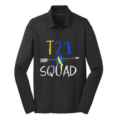 T21 Squad World Down Syndrome Day Silk Touch Performance Long Sleeve Polo