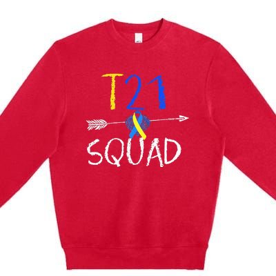 T21 Squad World Down Syndrome Day Premium Crewneck Sweatshirt