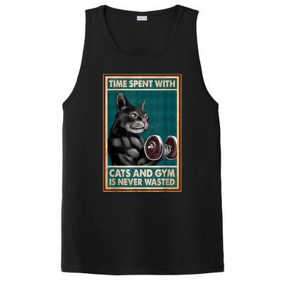 Time Spent With Cats And Gym Is Never Wasted Workout Bodybuilding PosiCharge Competitor Tank