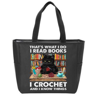 That S What I Do I Read Books Crochet And I Know Things Cat Zip Tote Bag