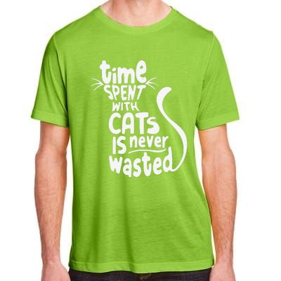 Time Spent With Cats Is Never Wasted Valentine's Day Adult ChromaSoft Performance T-Shirt