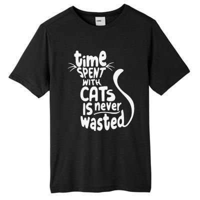 Time Spent With Cats Is Never Wasted Valentine's Day Tall Fusion ChromaSoft Performance T-Shirt