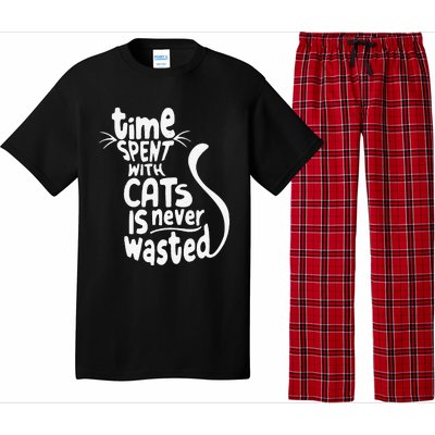 Time Spent With Cats Is Never Wasted Valentine's Day Pajama Set