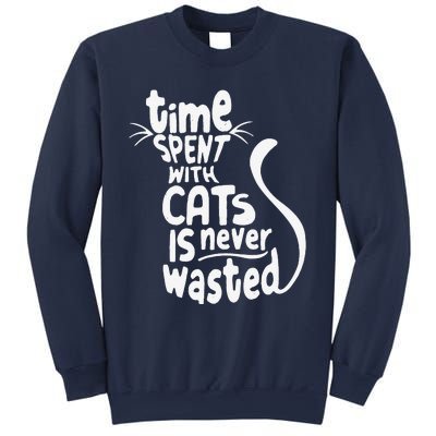 Time Spent With Cats Is Never Wasted Valentine's Day Sweatshirt