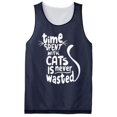 Time Spent With Cats Is Never Wasted Valentine's Day Mesh Reversible Basketball Jersey Tank