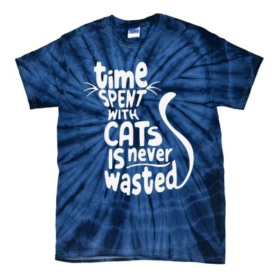 Time Spent With Cats Is Never Wasted Valentine's Day Tie-Dye T-Shirt