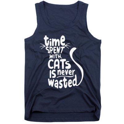 Time Spent With Cats Is Never Wasted Valentine's Day Tank Top