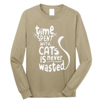 Time Spent With Cats Is Never Wasted Valentine's Day Long Sleeve Shirt