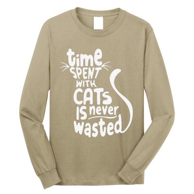 Time Spent With Cats Is Never Wasted Valentine's Day Long Sleeve Shirt