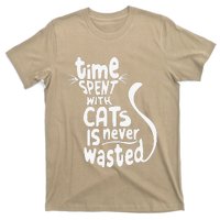 Time Spent With Cats Is Never Wasted Valentine's Day T-Shirt