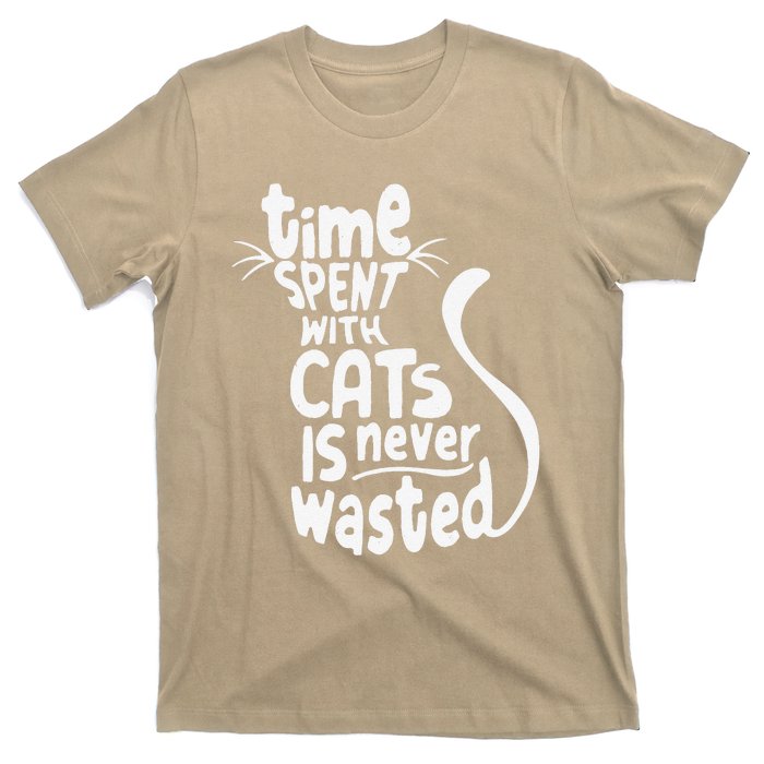 Time Spent With Cats Is Never Wasted Valentine's Day T-Shirt