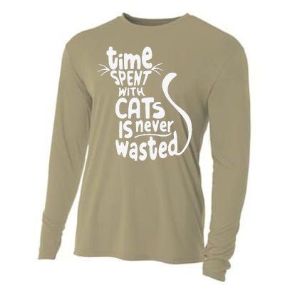 Time Spent With Cats Is Never Wasted Valentine's Day Cooling Performance Long Sleeve Crew