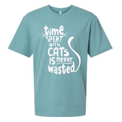 Time Spent With Cats Is Never Wasted Valentine's Day Sueded Cloud Jersey T-Shirt