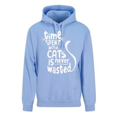 Time Spent With Cats Is Never Wasted Valentine's Day Unisex Surf Hoodie