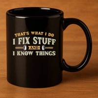 That S What I Do I FixStuff And I KnowThings FunnySaying 11oz C Handle Ceramic Mug
