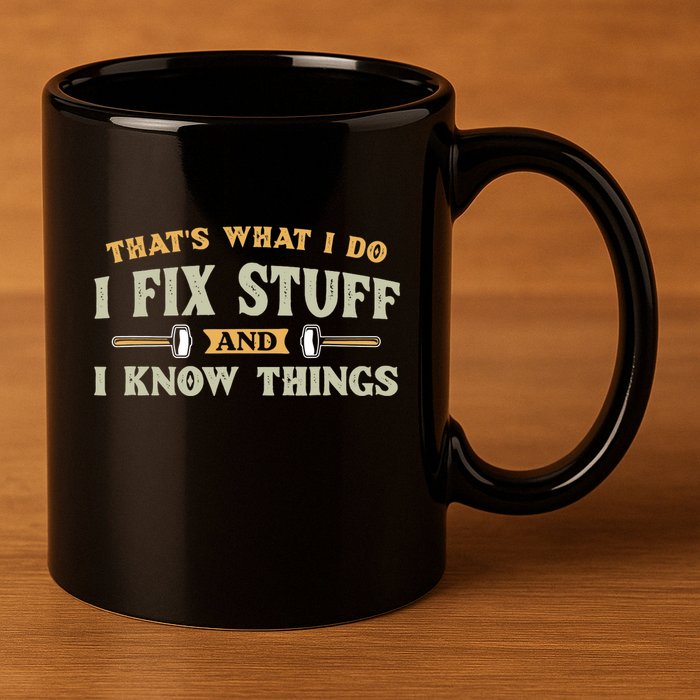 That S What I Do I FixStuff And I KnowThings FunnySaying 11oz C Handle Ceramic Mug