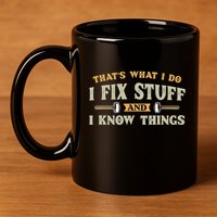 That S What I Do I FixStuff And I KnowThings FunnySaying 11oz C Handle Ceramic Mug