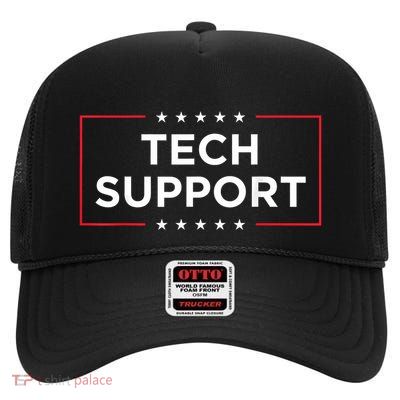 Tech Support White House Tech Support D.O.G.E Doge High Crown Mesh Back Trucker Hat