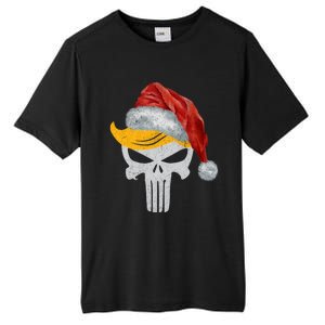 Trump Skull With Santa Hat Trump Hair Christmas Holiday Gift Tall Fusion ChromaSoft Performance T-Shirt