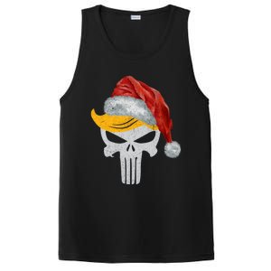 Trump Skull With Santa Hat Trump Hair Christmas Holiday Gift PosiCharge Competitor Tank