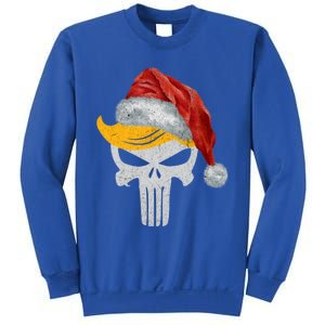 Trump Skull With Santa Hat Trump Hair Christmas Holiday Gift Sweatshirt