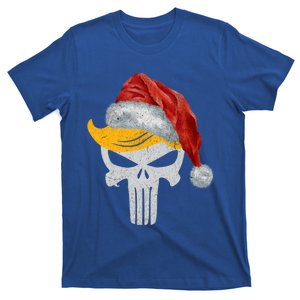 Trump Skull With Santa Hat Trump Hair Christmas Holiday Gift T-Shirt