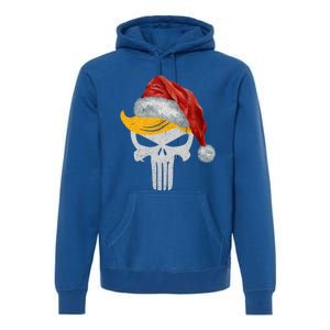 Trump Skull With Santa Hat Trump Hair Christmas Holiday Gift Premium Hoodie