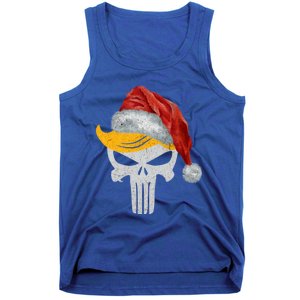 Trump Skull With Santa Hat Trump Hair Christmas Holiday Gift Tank Top