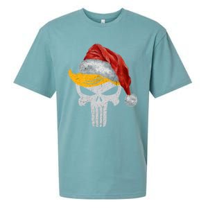 Trump Skull With Santa Hat Trump Hair Christmas Holiday Gift Sueded Cloud Jersey T-Shirt