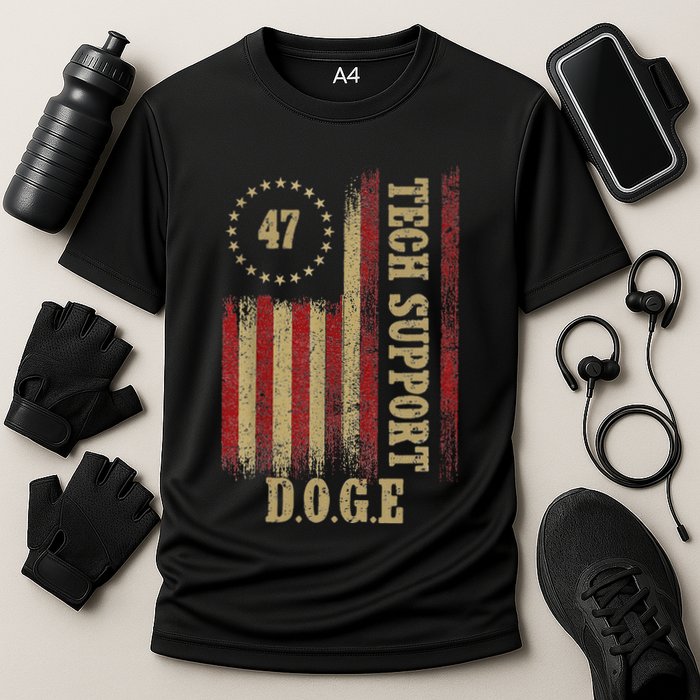 Tech Support White House Tech Support D.O.G.E Doge 47 Trump Cooling Performance Crew T-Shirt