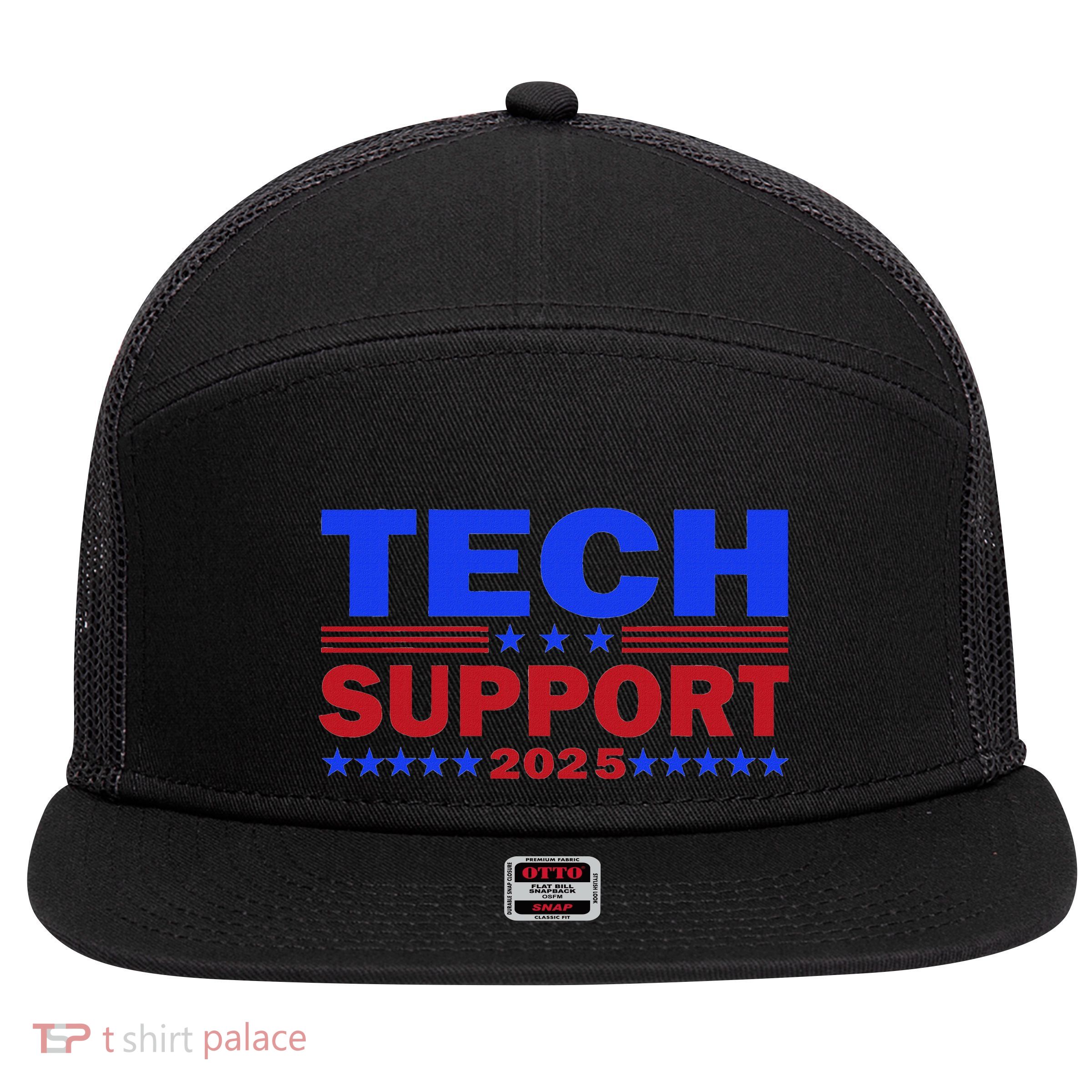 Tech Support White House Tech Support D.O.G.E Doge 2025 7 Panel Mesh Trucker Snapback Hat